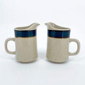 Set of 2 Sango Rainbow Stoneware Mariana 652 Creamer Pitchers